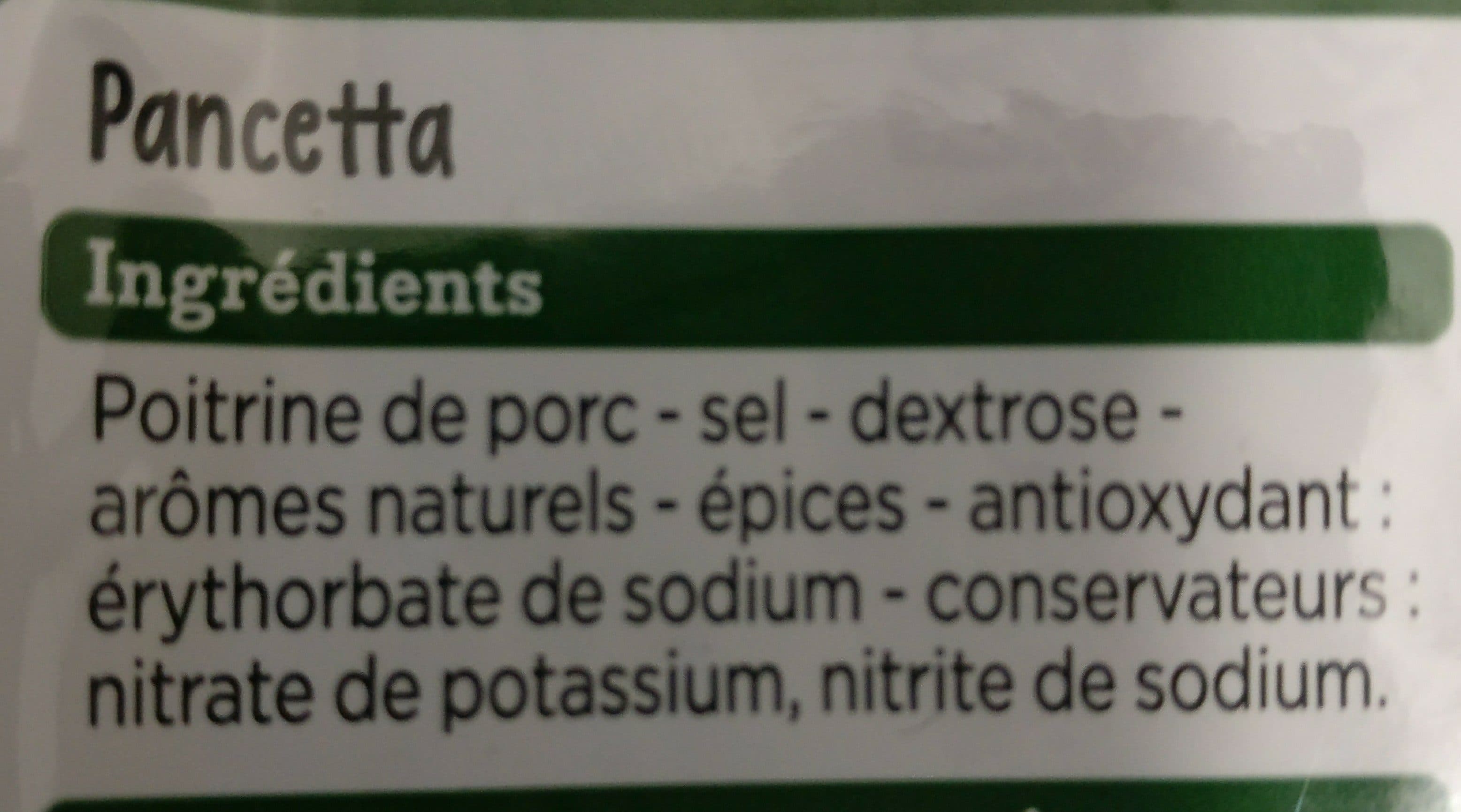 Franprix Pancetta recette italienne packshot