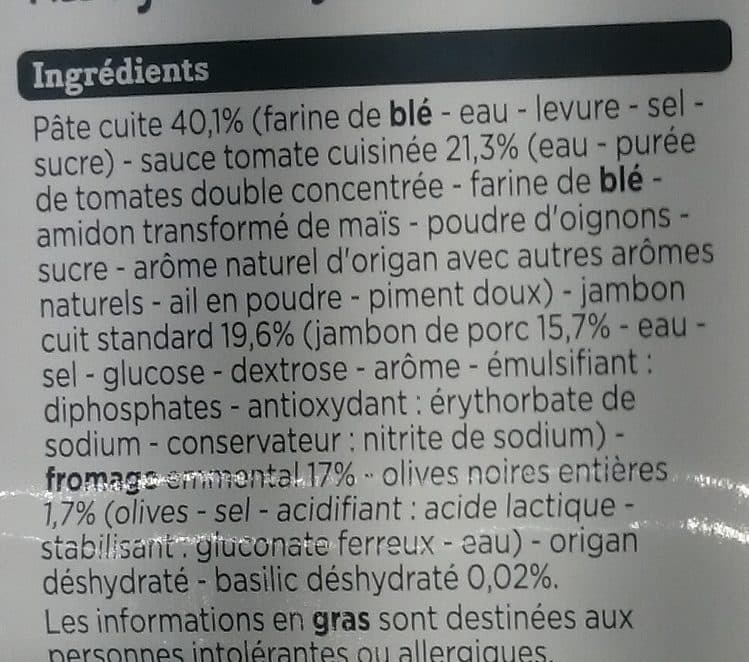 Franprix Pizza Jambon Emmental Pâte Fine packshot