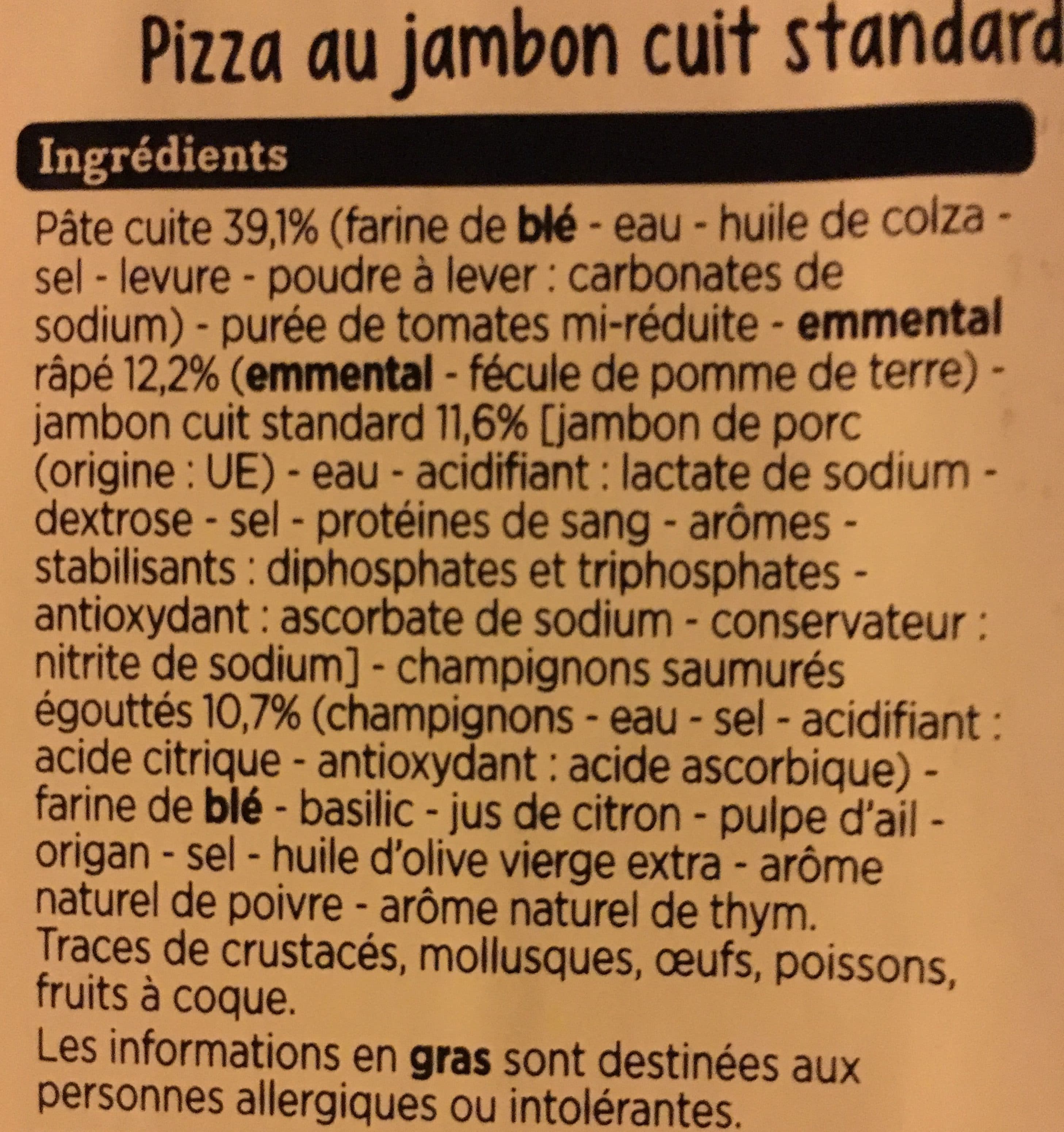 Franprix Pizza jambon champignon packshot