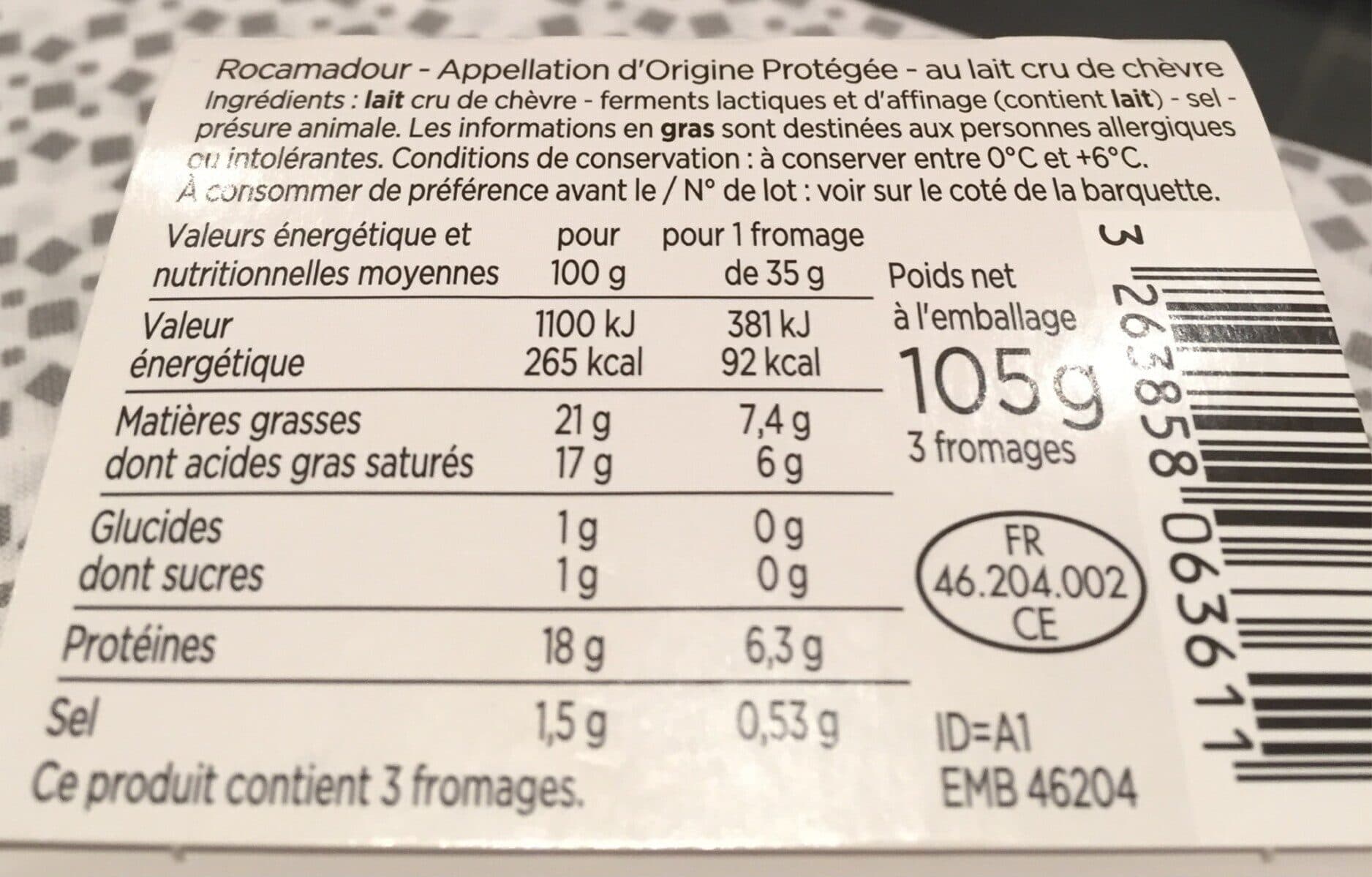 Franprix rocamadour par 3 packshot