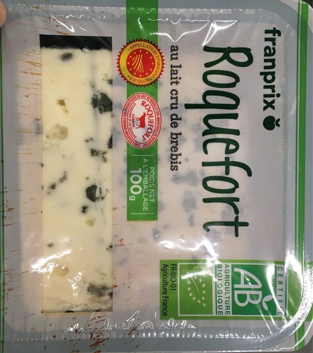 Franprix Roquefort AOP au lait cru de brebis BIO packshot
