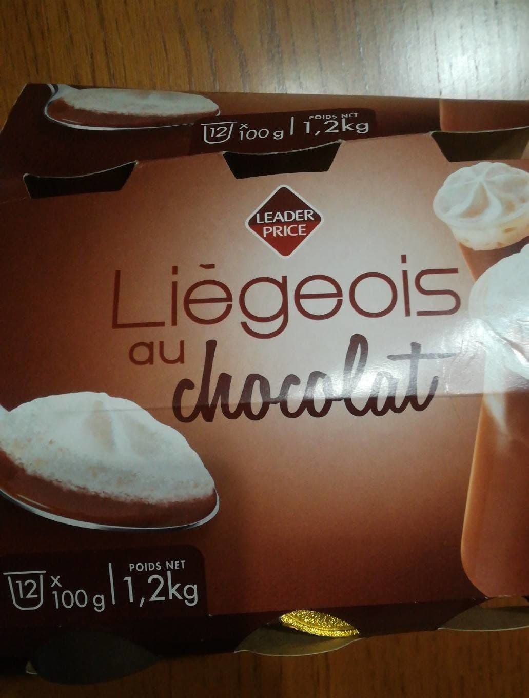 Leader Price Liégeois au chocolat packshot