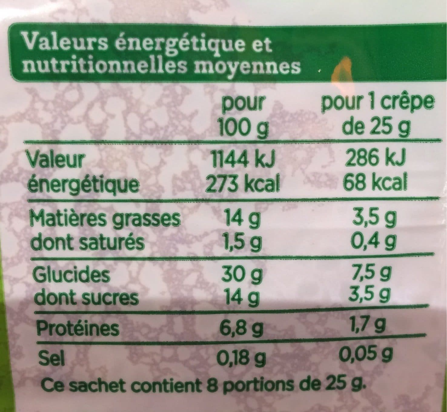 Franprix Crepes moelleuses au sucre de canne bio packshot