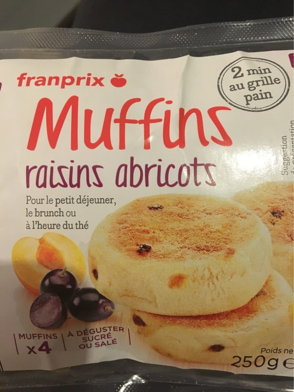 Franprix Muffins raisins abricots packshot