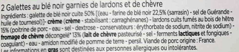 Franprix 2 Galettes au blé noir garnies de lardons et de chèvre packshot