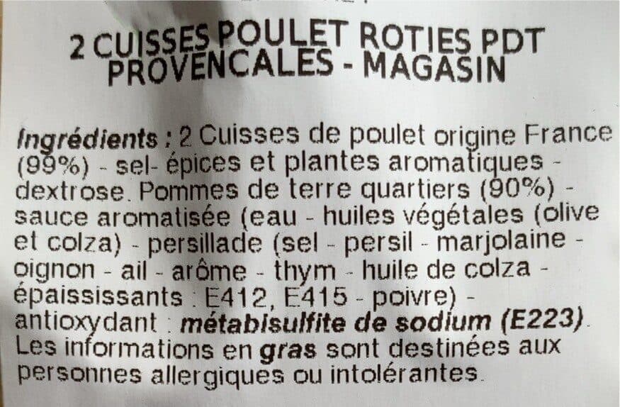 Franprix Cuisse de Poulet Rôtie et Pommes de Terre Cuisinées packshot