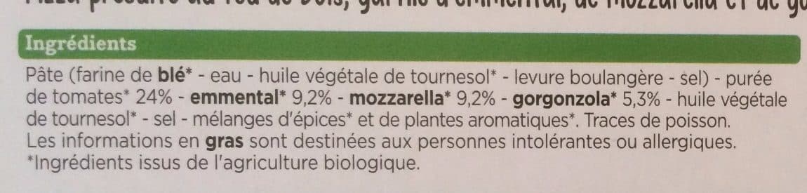 Franprix Pizza aux 3 Fromages Bio packshot