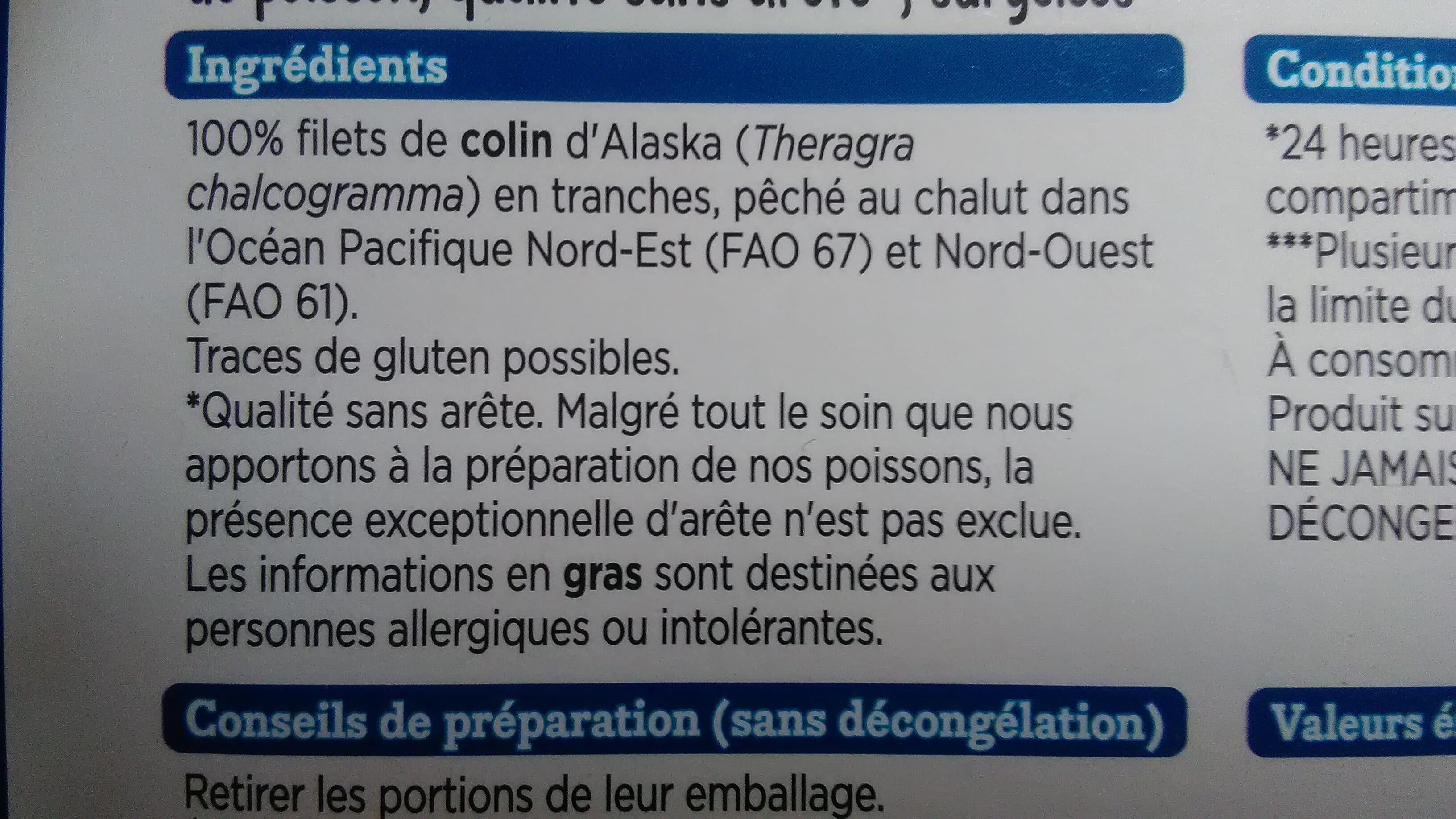 Franprix Colin d'Alaska en tranches packshot