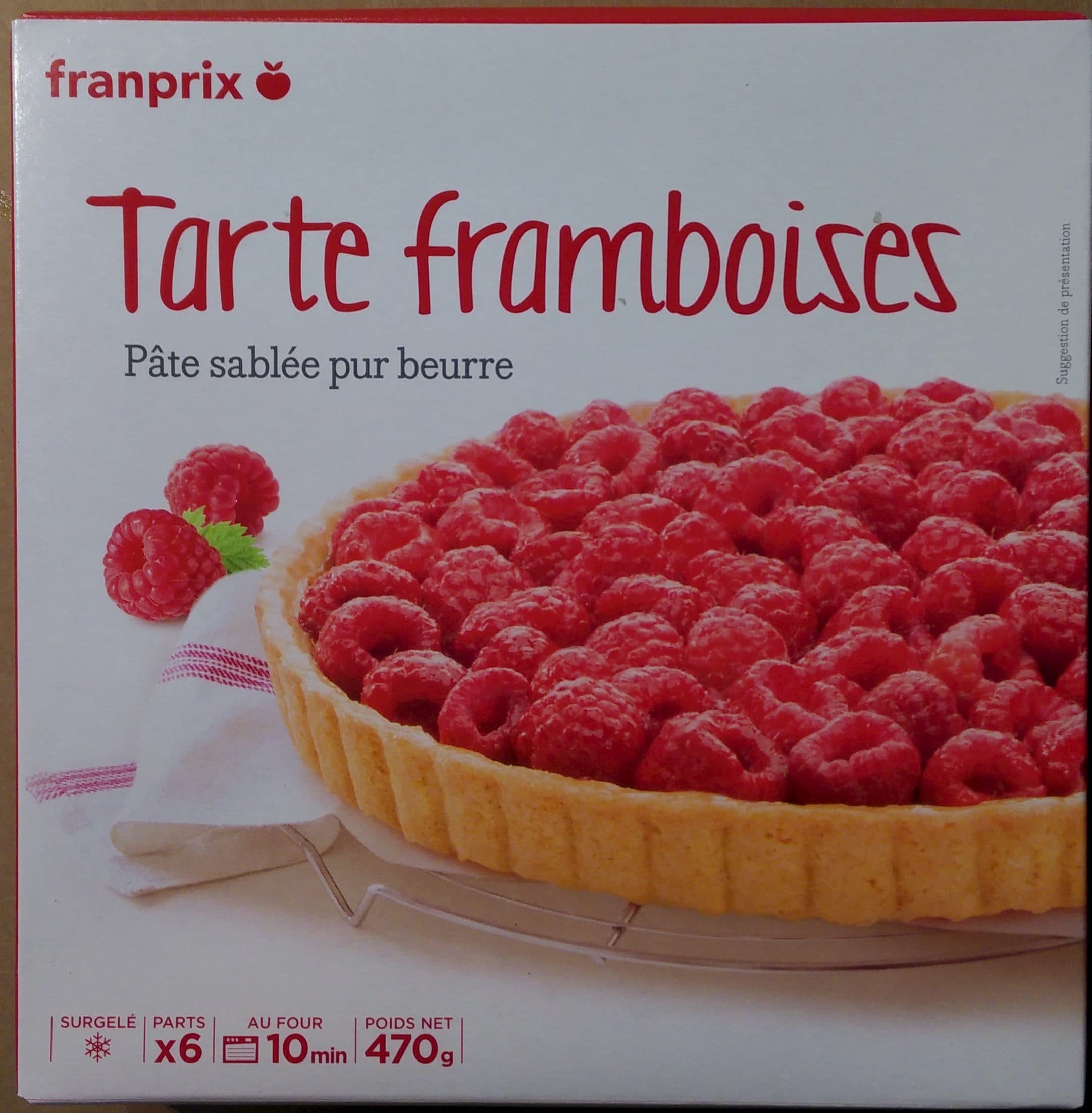 Franprix Tarte Framboises pâte sablée pur beurre packshot