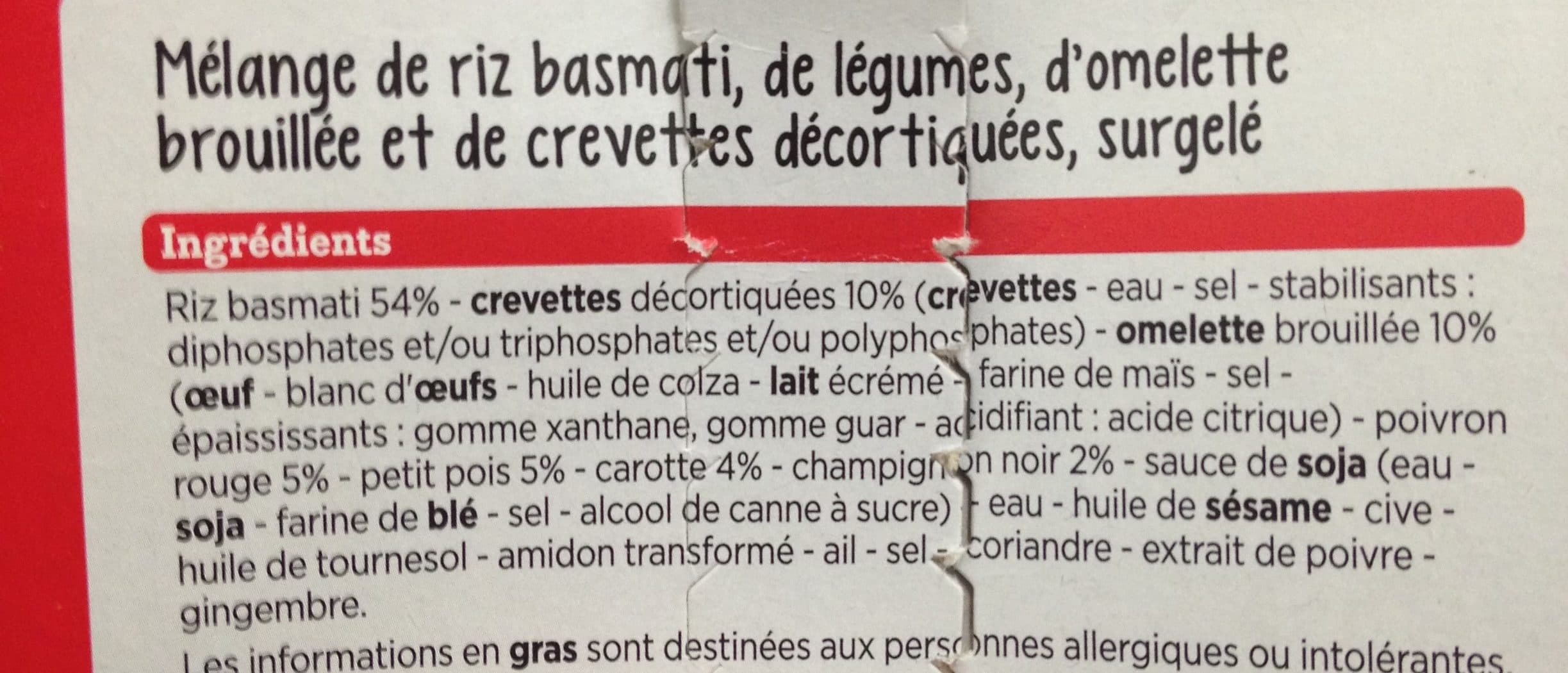 Franprix Riz Cantonais Crevettes et Petits Légumes à la Chinoise packshot