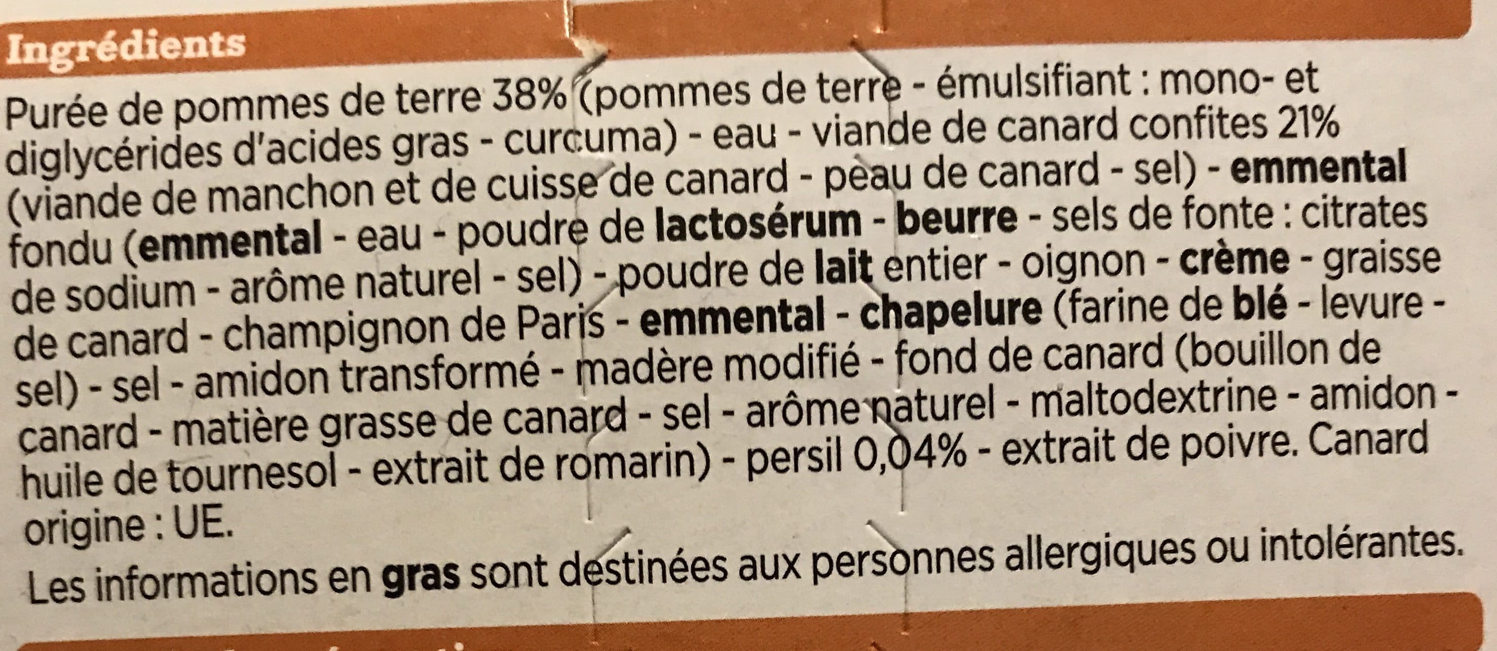 Franprix Parmentier de canard packshot