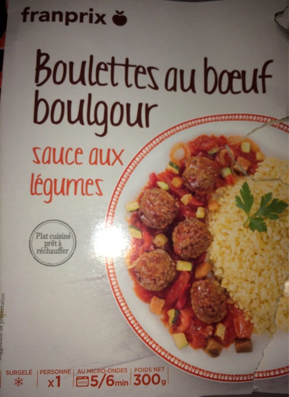 Franprix Boulettes au boeuf boulgour sauces aux legumes packshot