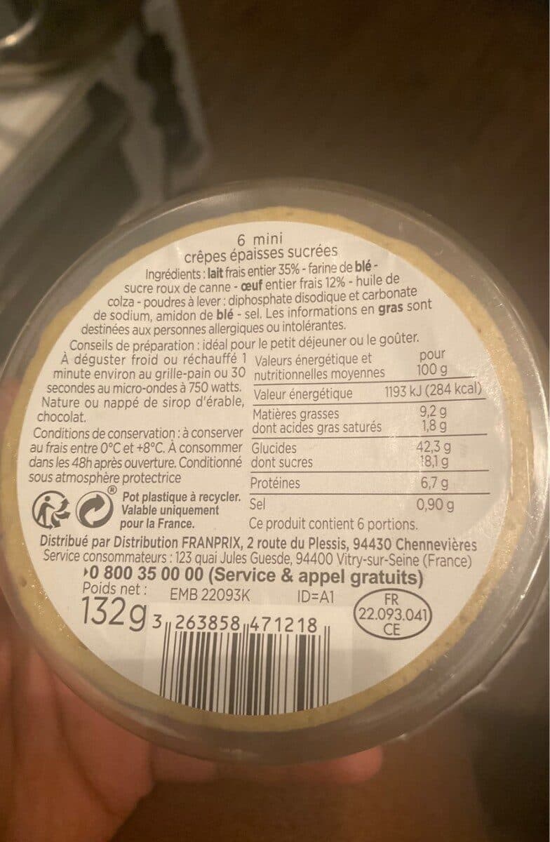 Franprix Pancakes Nature packshot