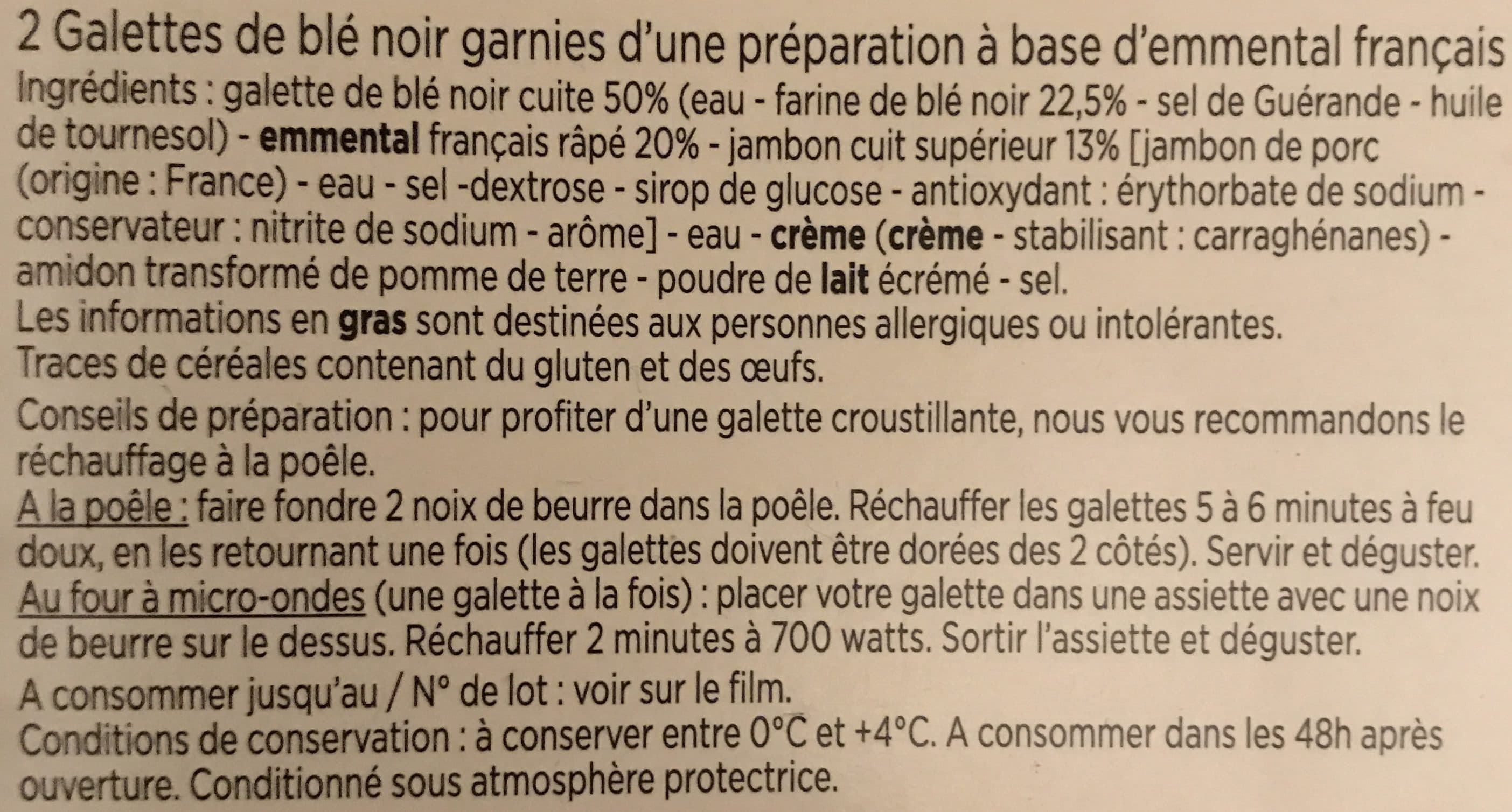 Franprix 2 Galettes jambon emmental packshot