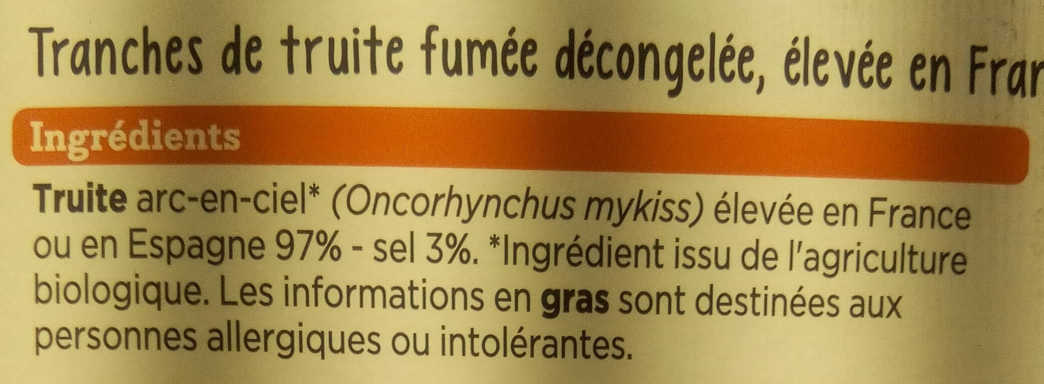 Franprix Truite fumée bio packshot