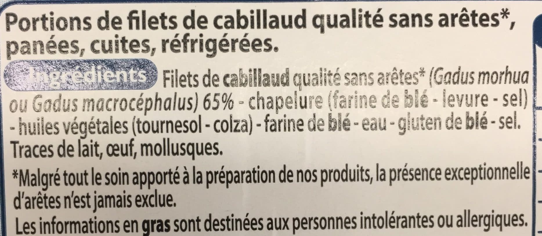 Leader Price Filets de cabillaud panés packshot