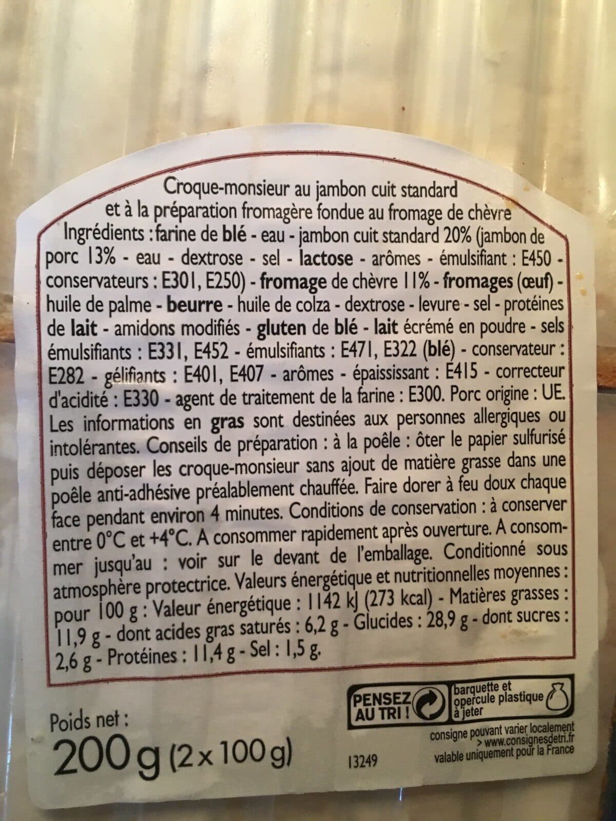 Leader Price Croque Monsieur packshot