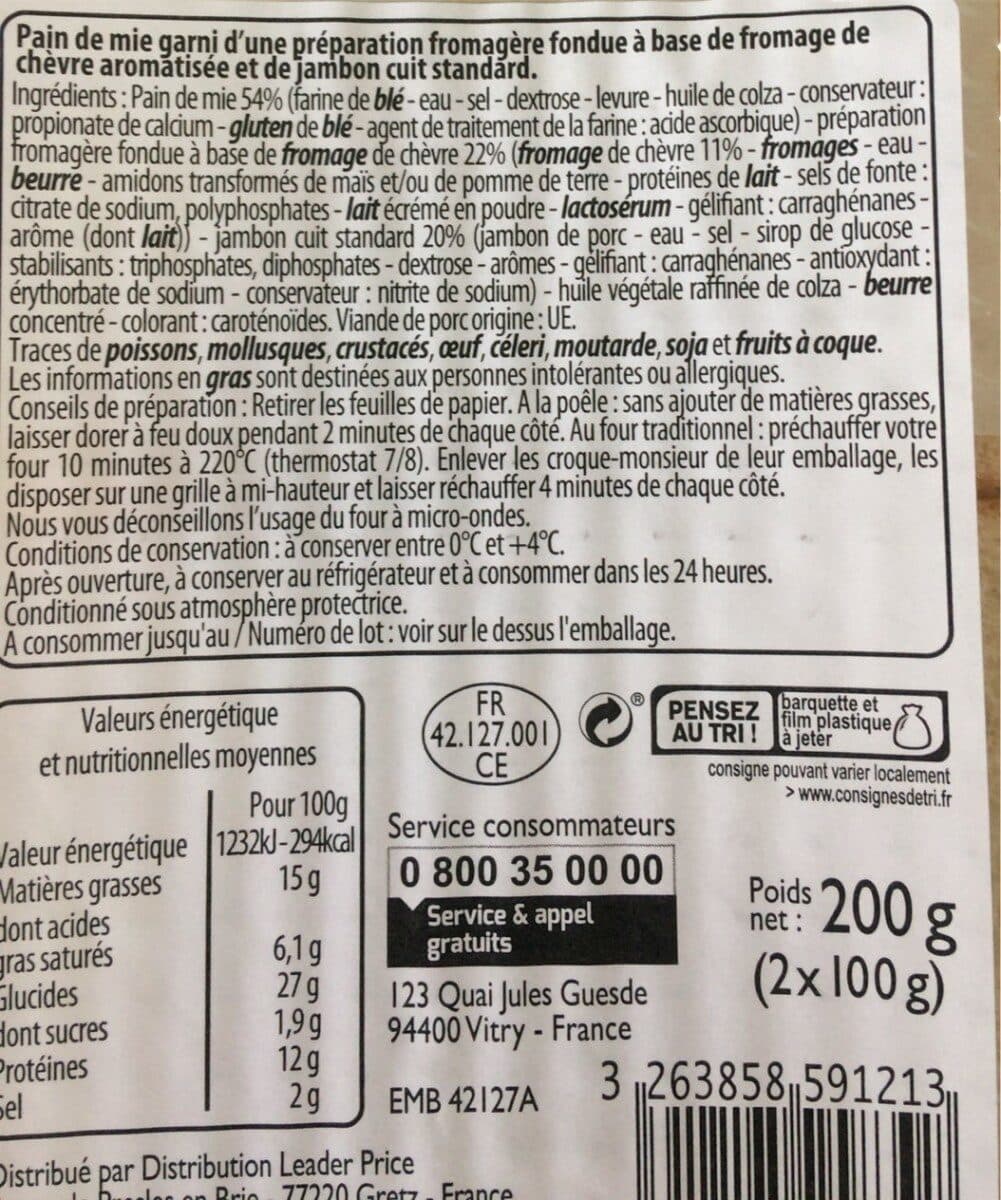 Leader Price Croque Monsieur packshot