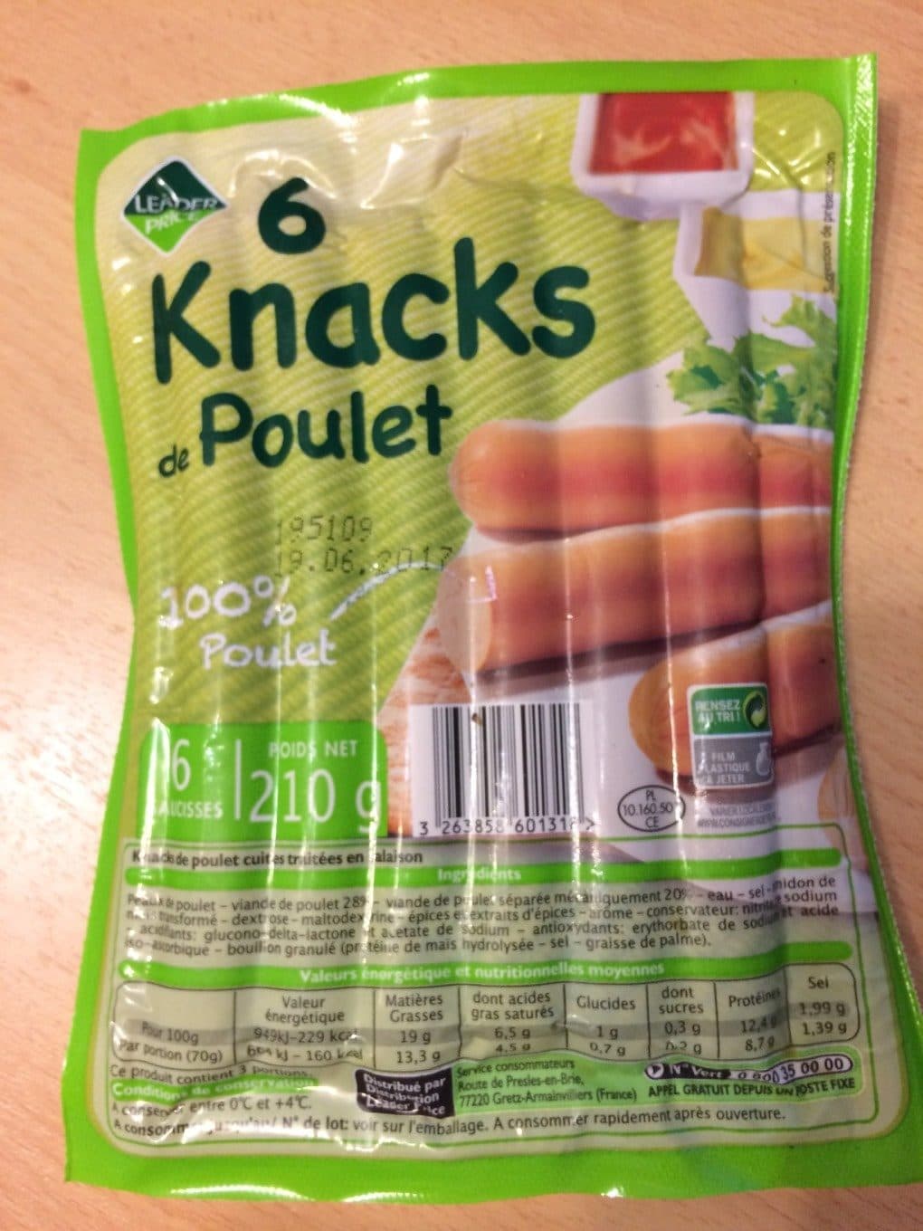Leader Price Knacks de poulet packshot
