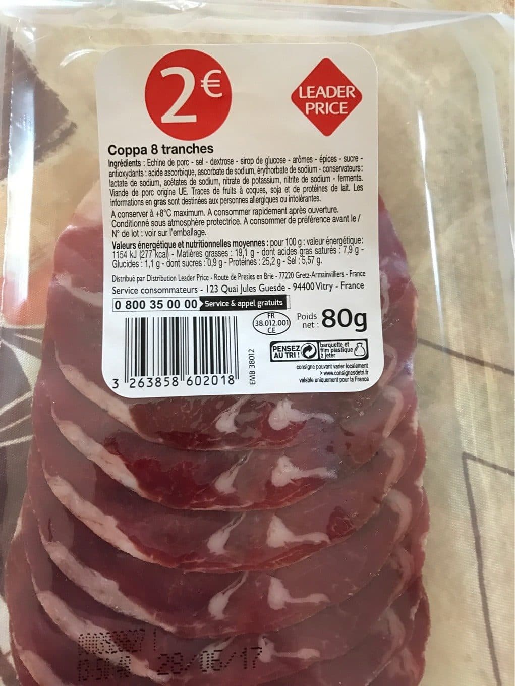 Leader Price Coppa 8 tranches packshot