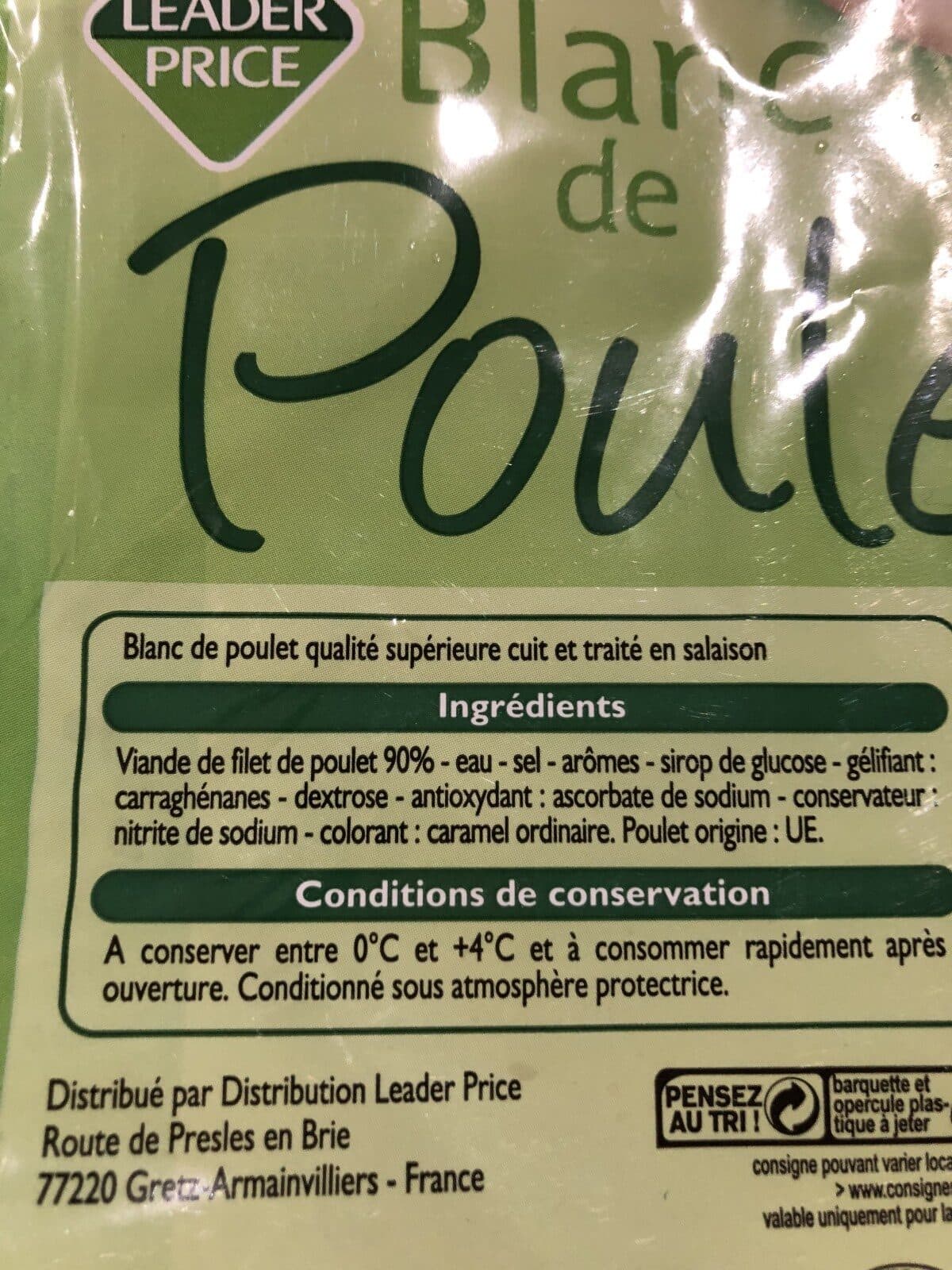 Leader Price Blanc de poulet packshot