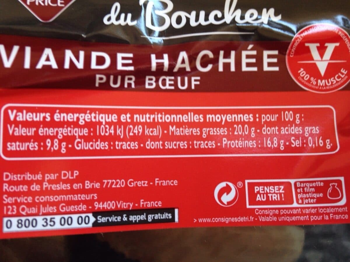 Leader Price Viande hachee pur boeuf packshot