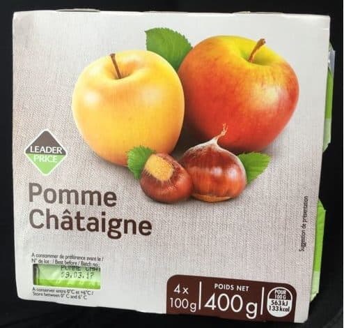 Leader Price Compote Pomme Chataigne packshot