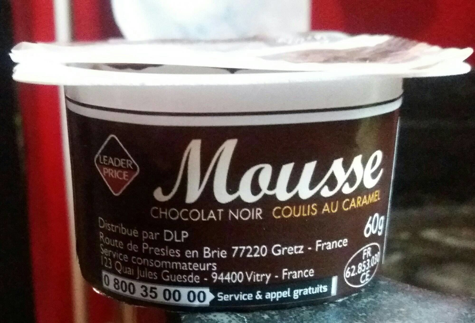 Leader Price Mousse chocolat noir coulis au caramel packshot