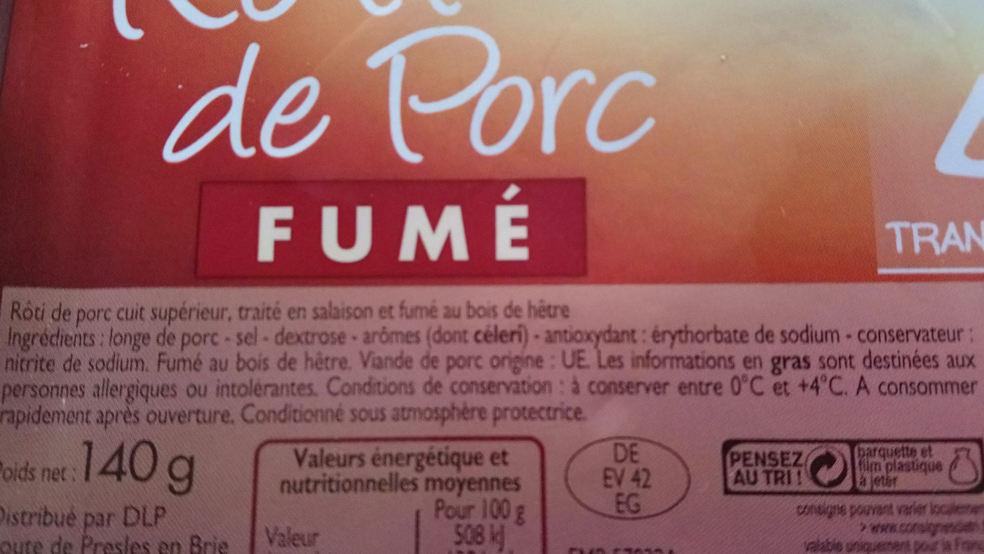 Leader Price Rôti de porc fumé 4 tranches packshot