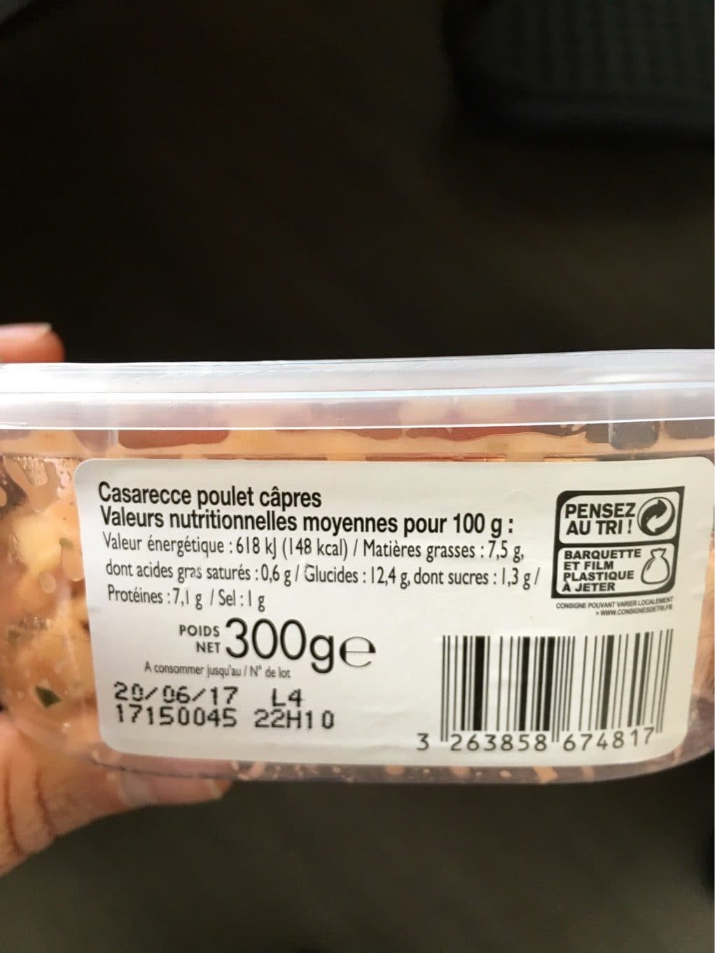 Leader Price Salade casarecce poulet câpres packshot