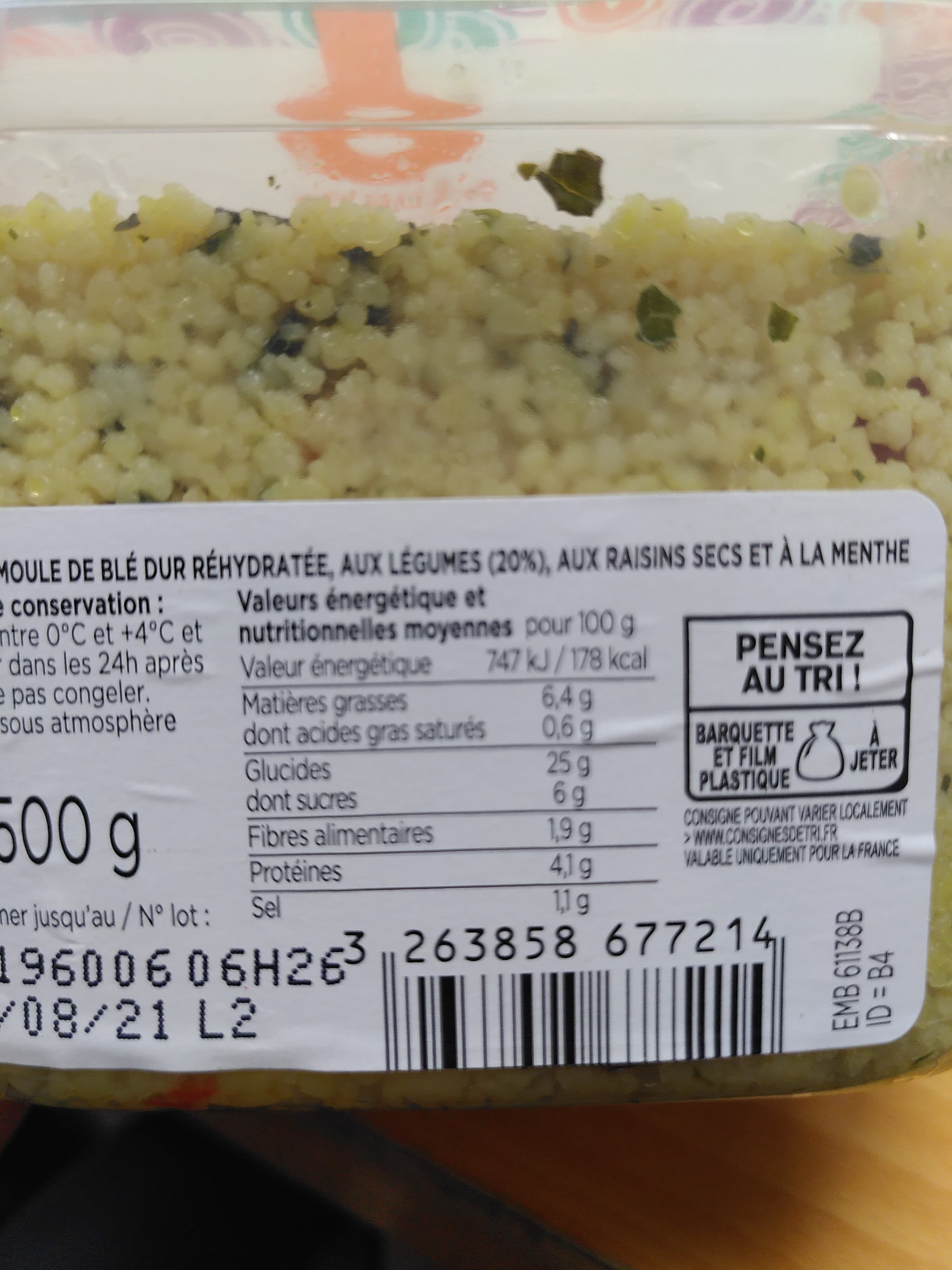 Franprix Taboulé oriental packshot