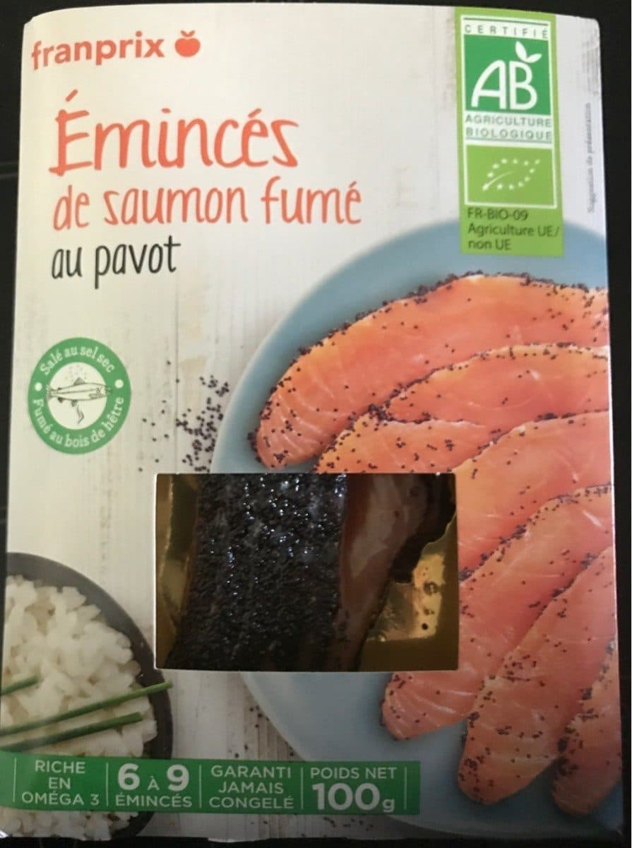 franprix Emincés de saumon fumé au pavot packshot