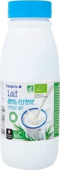 Franprix lait demi ecreme UHT bio packshot