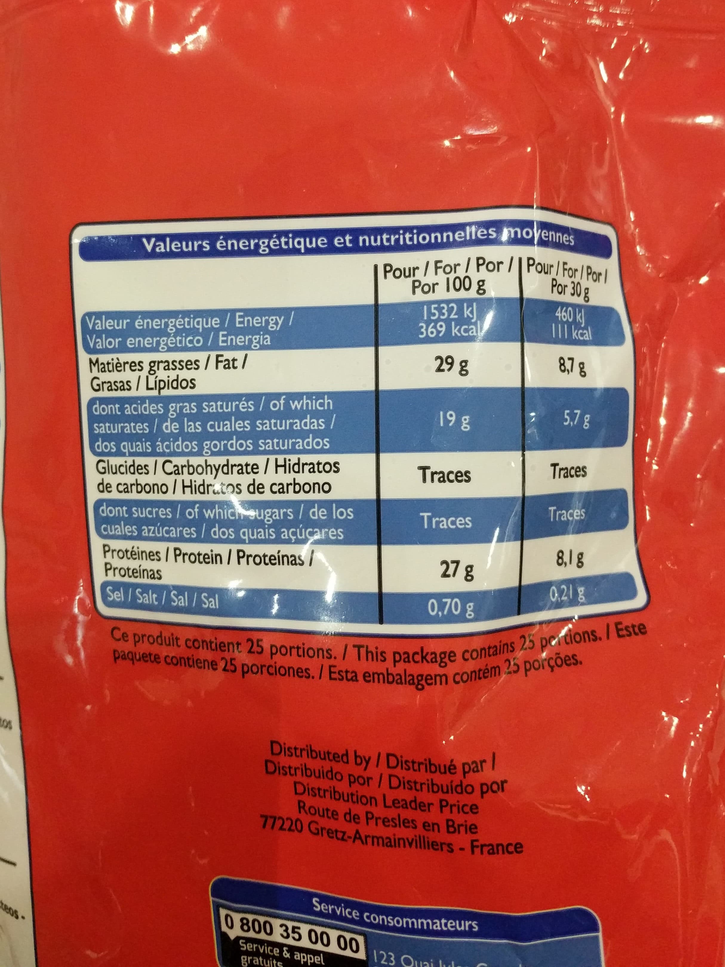 Leader Price Emmental rapé packshot