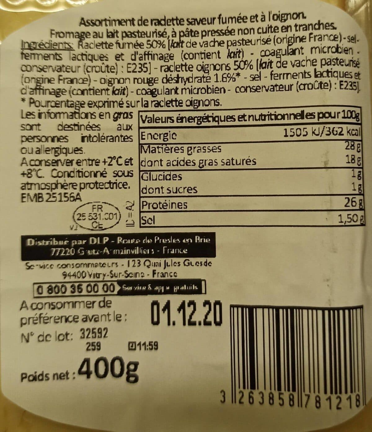 Leader Price Raclette 2 saveurs packshot