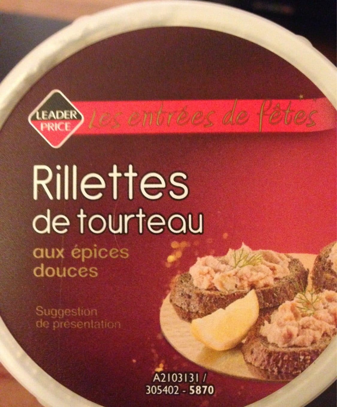 Leader Price Rillettes de tourteau aux epices douces packshot