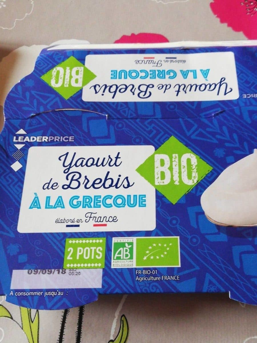 Leader Price Yaourt de brebis à la grecque bio packshot