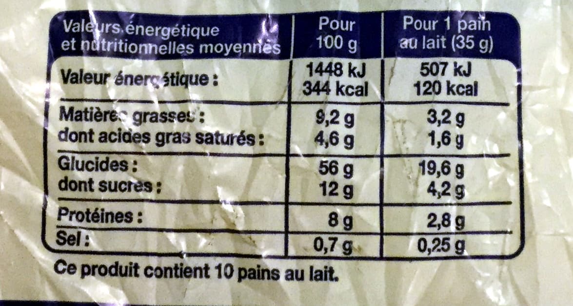 Le prix gagnant Pains au lait packshot
