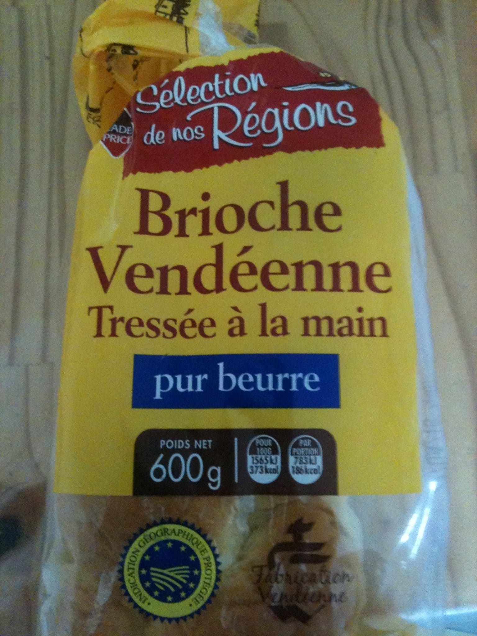 Leader Price Brioche Vendéenne Tressée à la main packshot