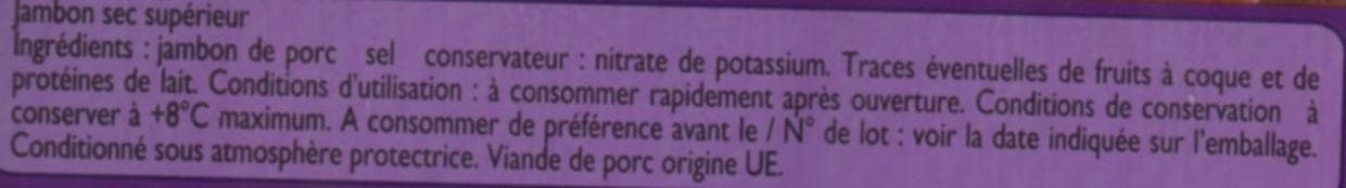 Leader Price Jambon sec Supérieur packshot