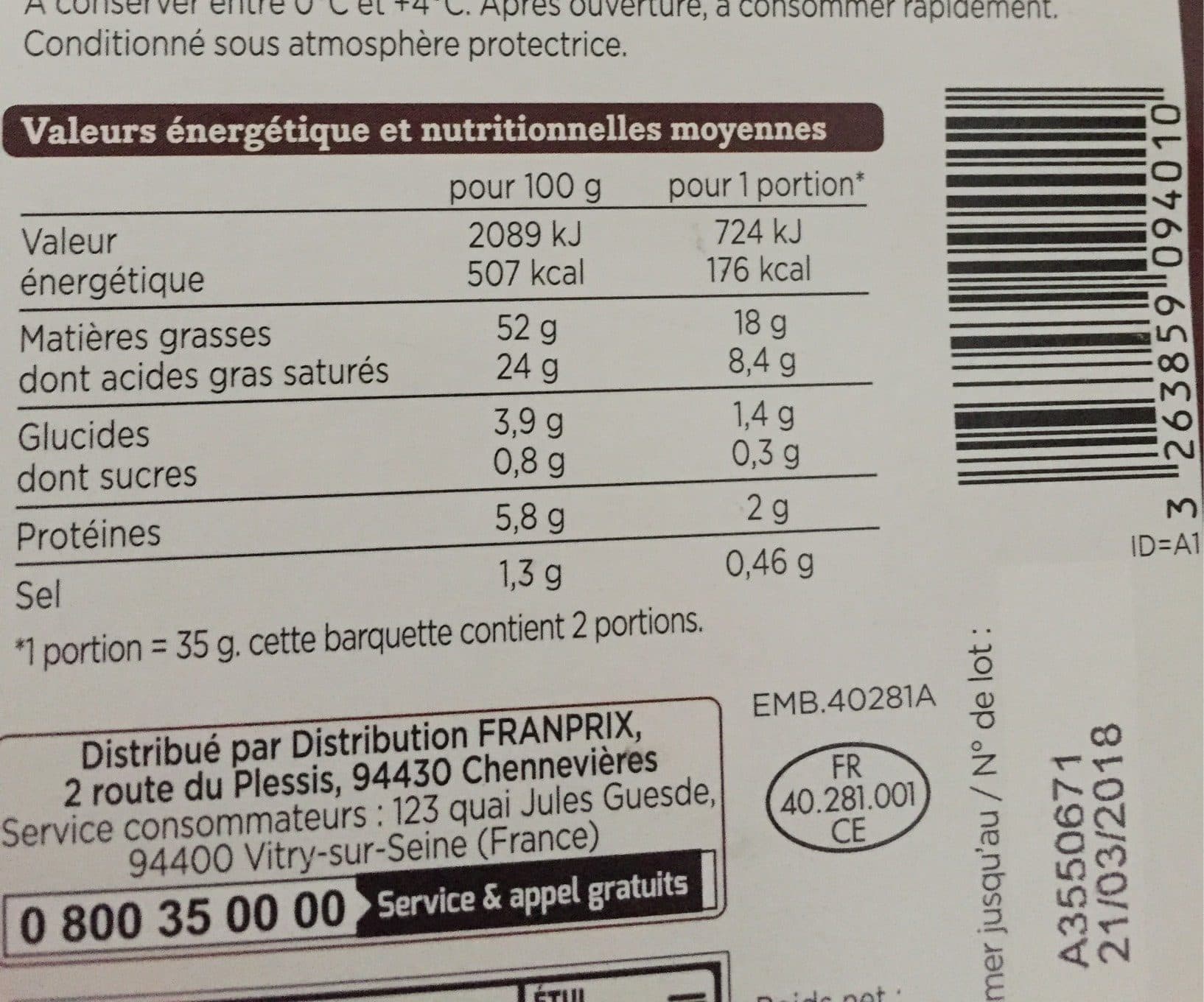Franprix Bloc de foie gras packshot