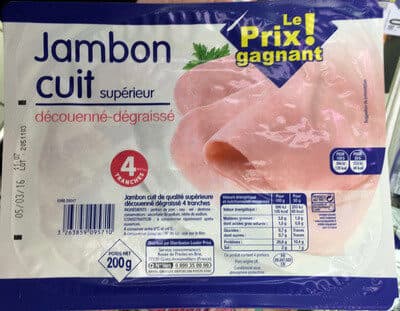 DLP (Distribution Leader Price) Jambon cuit supérieur découenné dégraissé packshot