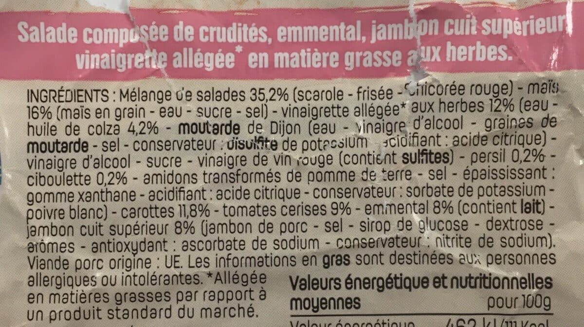 Leader Price Salade Jambon Crudités packshot
