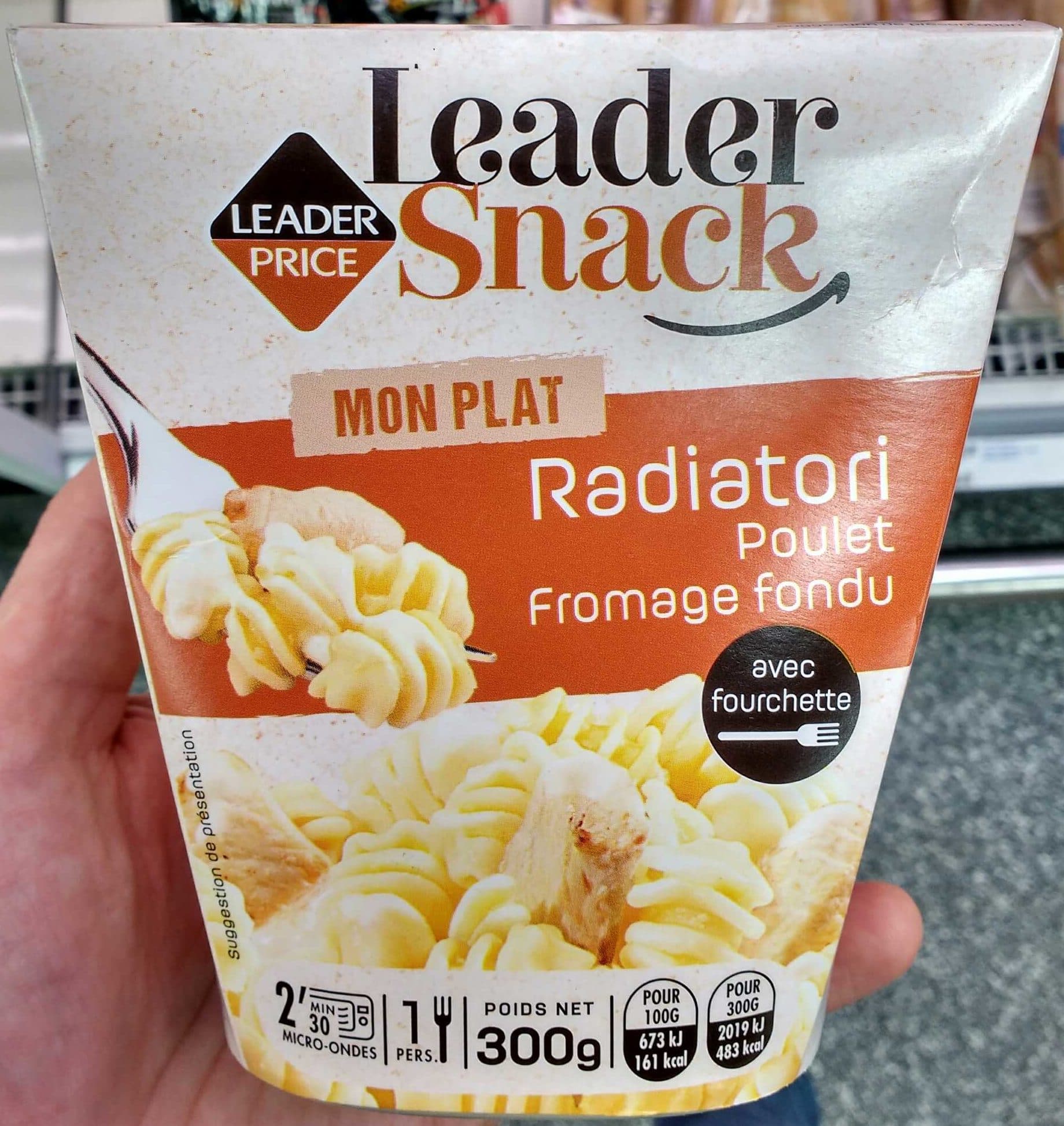 Leader Price Radiatori poulet fromage fondu packshot