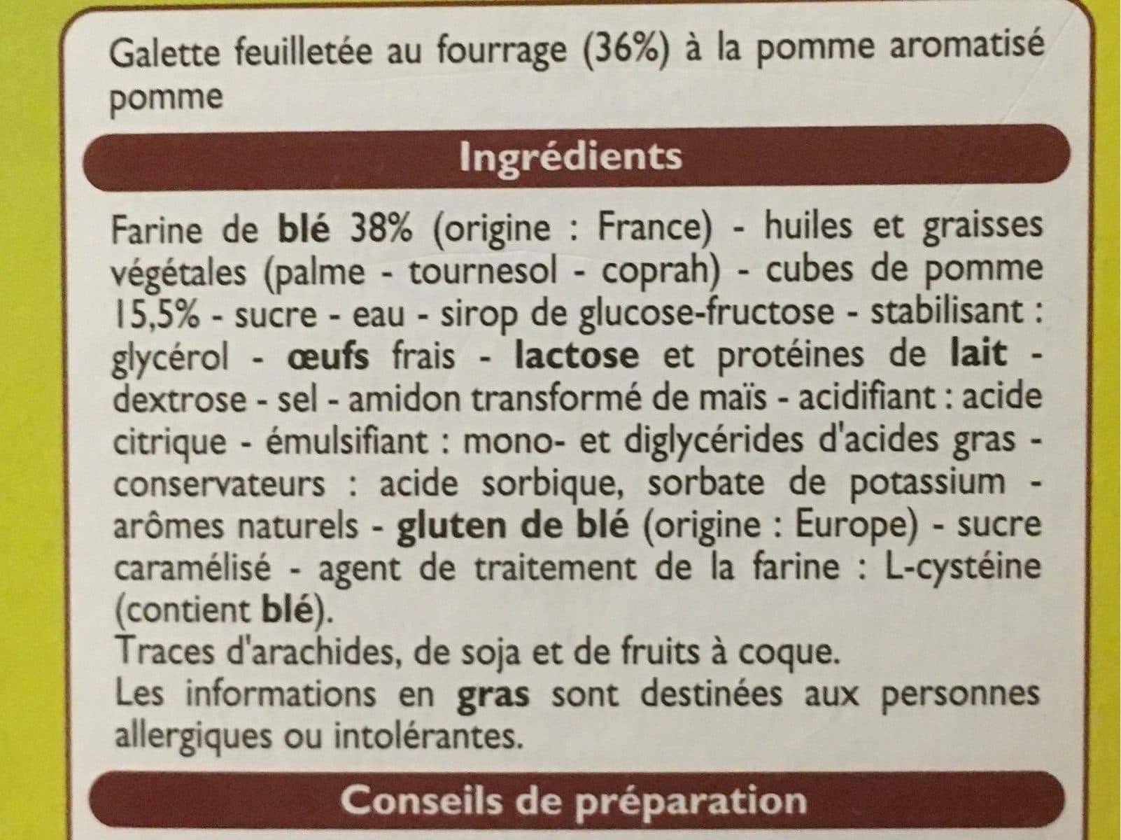 Leader Price Galette des Rois à la pomme packshot
