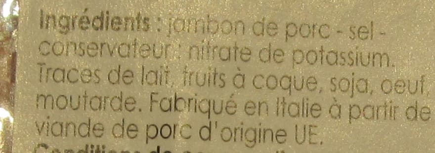 Franprix Jambon Sec Italien 9 mois d'âge packshot