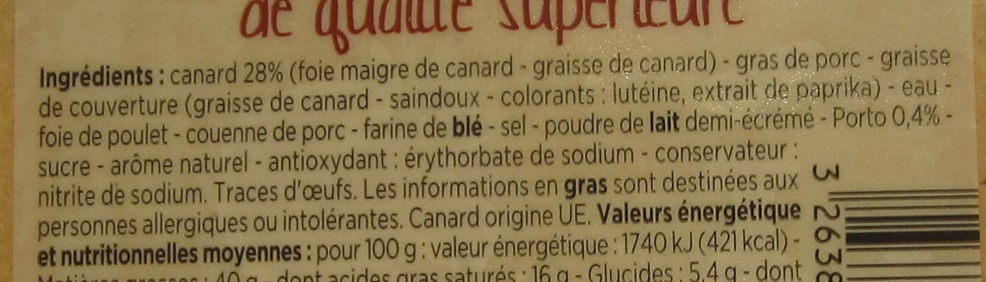 Franprix Mousse de Canard au Porto de Qualité Supérieure packshot