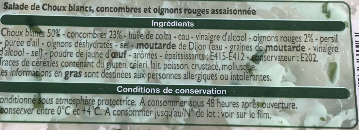 Leader Price Salade de choux blancs et concombres packshot