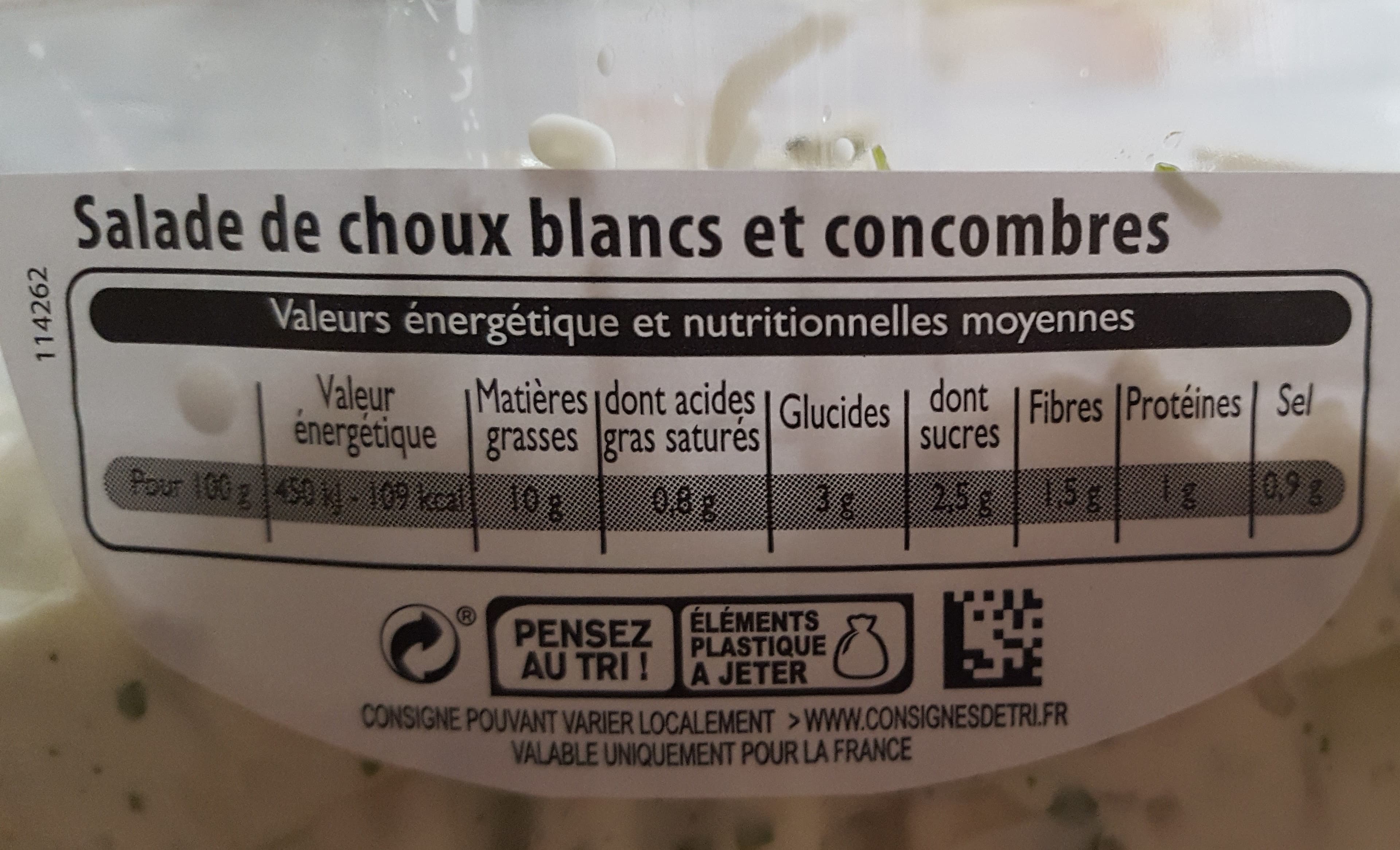Leader Price Salade de choux blancs et concombres packshot