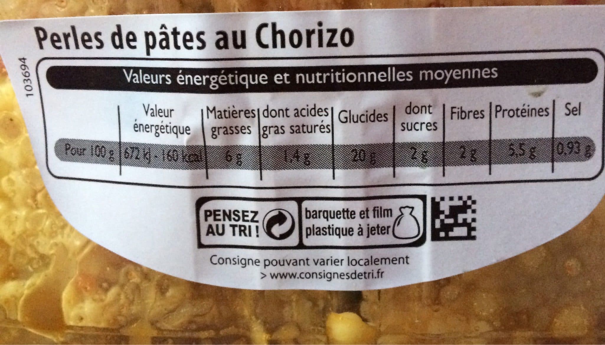 Leader Price Salade de Pâtes au Chorizo packshot